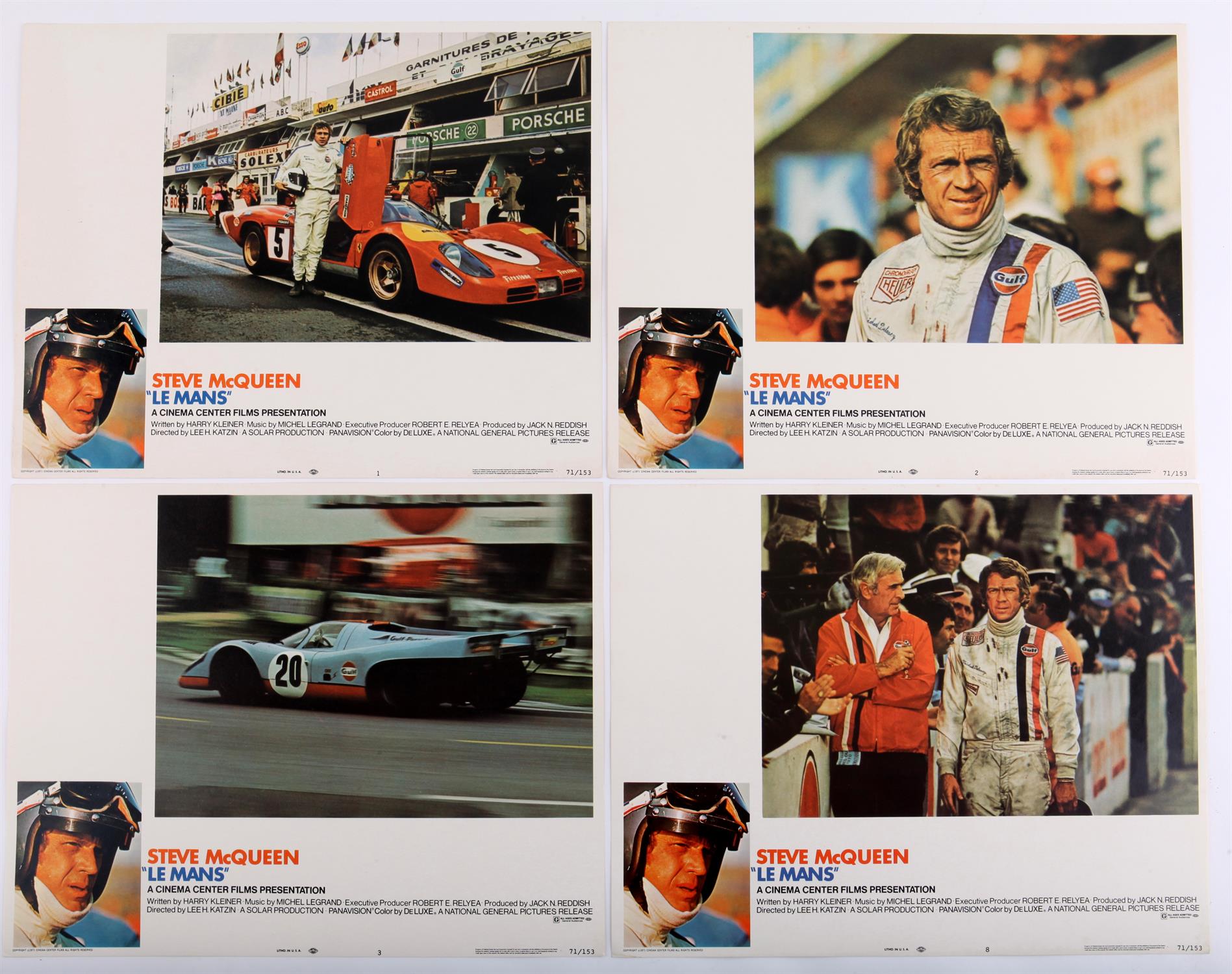 Le Mans (1971) Set of 8 US lobby cards for the Steve McQueen classic, 11 x 14 inches (8). - Image 3 of 3