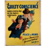'A Guilty Conscience makes every slap on the back a nightmare!' - Original Vintage information