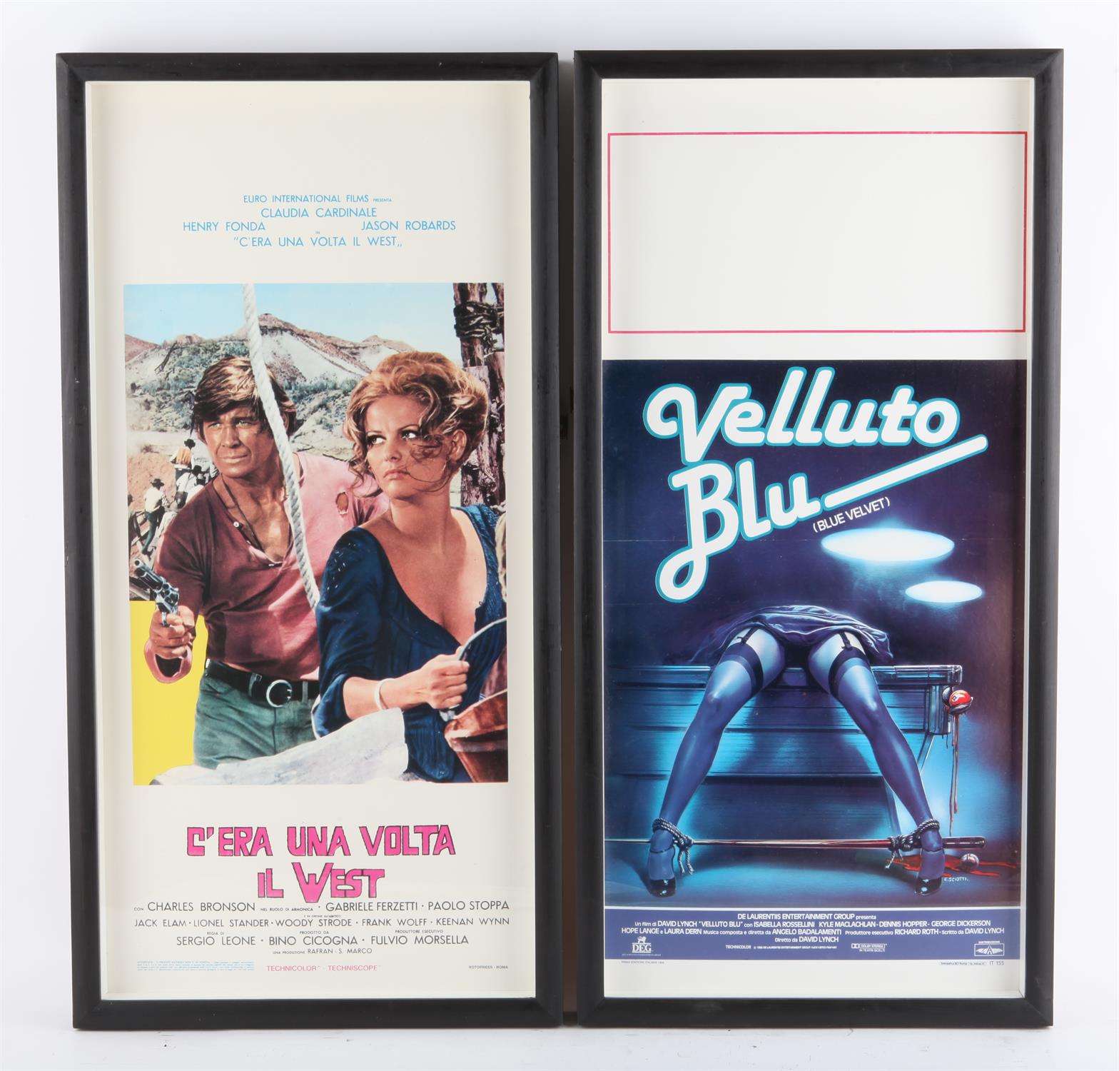 4 Italian Locandina film posters for Blue Velvet, Charade, How to Steal a Million and Once Upon a