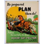 'Be prepared Plan then do!' - Original Vintage information poster by Bill Jones, Printed in England,