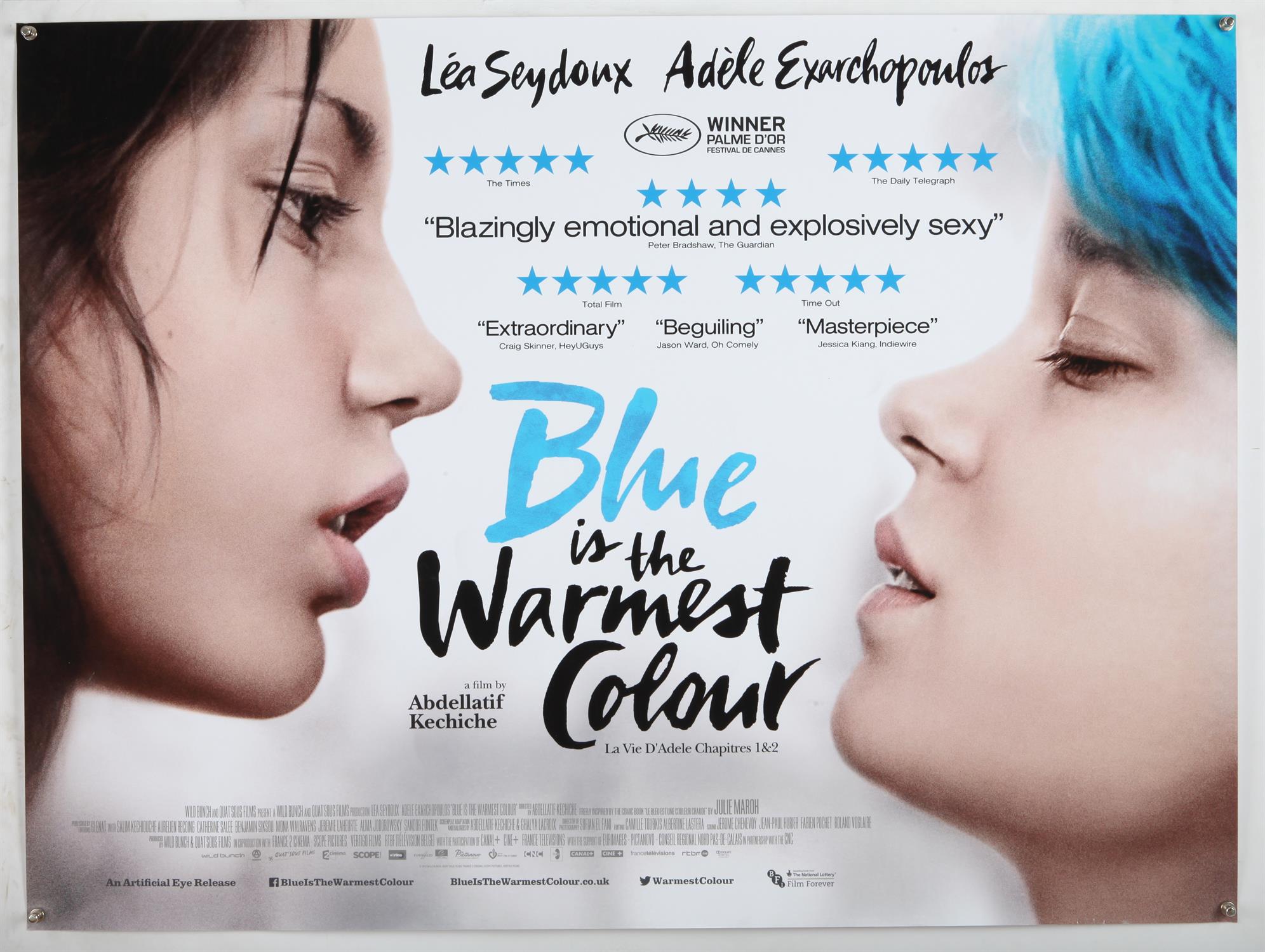 10 British Quad film posters including Blue is the Warmest Colour, Exhibition on Screen,