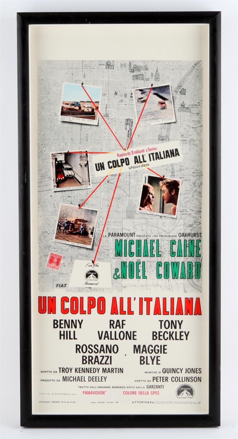 The Italian Job (1969) Italian Locadina film poster, starring Michael Caine, framed and glazed,