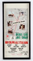The Italian Job (1969) Italian Locadina film poster, starring Michael Caine, framed and glazed,
