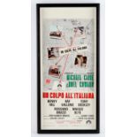 The Italian Job (1969) Italian Locadina film poster, starring Michael Caine, framed and glazed,