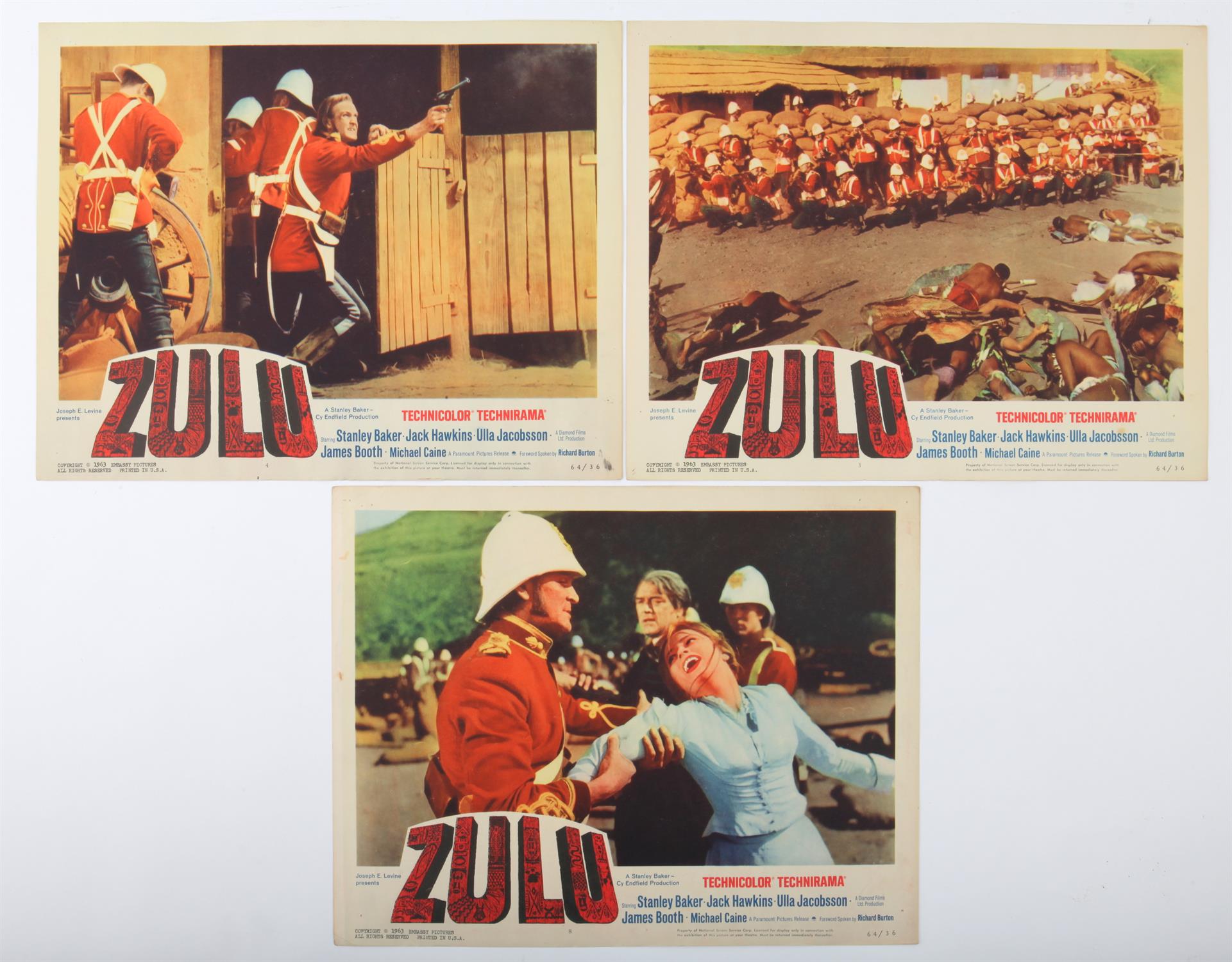 Zulu (1964) US Half Sheet, starring Michael Caine, folded, 22 x 28 inches and a set of 8 US Lobby - Image 3 of 5