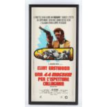 Magnum Force (1973) Italian Locadina film poster, starring Clint Eastwood, framed and glazed,