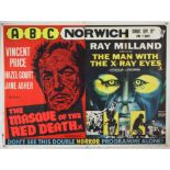 The Masque of the Red Death / The Man with the X-Ray Eyes (1960s) British Quad double bill film