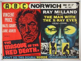 The Masque of the Red Death / The Man with the X-Ray Eyes (1960s) British Quad double bill film