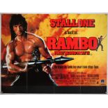Rambo: First Blood Part II (1985) British Quad film poster, action film starring Sylvester Stallone,
