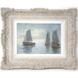 G. Dixon (contemporary), seascape with yachts to foreground. Oil on canvas. Framed.