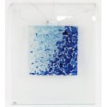 Sue King (contemporary), abstract glass and perspex artwork. Main artwork size 14.5 x 14.5cm.