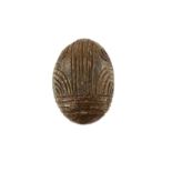 Breon O'Casey. 'Men Bygham'. Cast bronze, egg shaped with design. 6.5 x 5 x 3cm. From the Trevor
