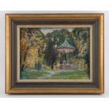 Margaret Hislop RSA (British, 1894-1972), 'London Park'. Oil on board. Signed lower left.