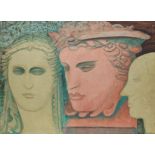 AMENDED DESCRIPTION Raymond James Coxon (British, 1896-1997), 'Classical Heads'. Oil on canvas.