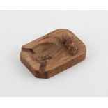 Mouseman Oak ashtray , Robert Thompson of Kilburn,10cm x 7.5cm