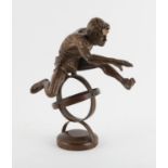 The Hurdler by Diana Thomson, 1984 limited edition 7/8 bronze casting of an athlete hurdling the
