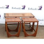 Nest of three G-Plan teak occasional tables, largest table 50.5 cm high, 99 cm wide, 49 cm deep