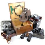 Pair of Ross 7x50 Steplux binoculars, another pair of binoculars, Bolex SI Cine-camera,