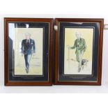 Set of four limited-edition lithographs depicting late twentieth-century Conservative politicians,