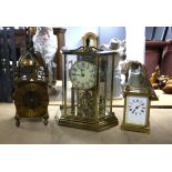 Annual hexagonal brass and glass anniversary clock, reproduction brass lantern clock with French