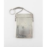 19th Century silver card case with brightcut and engine turned decoration by Fredrick Marsdon,