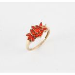 9ct gold red gem set ring 2.63 grams