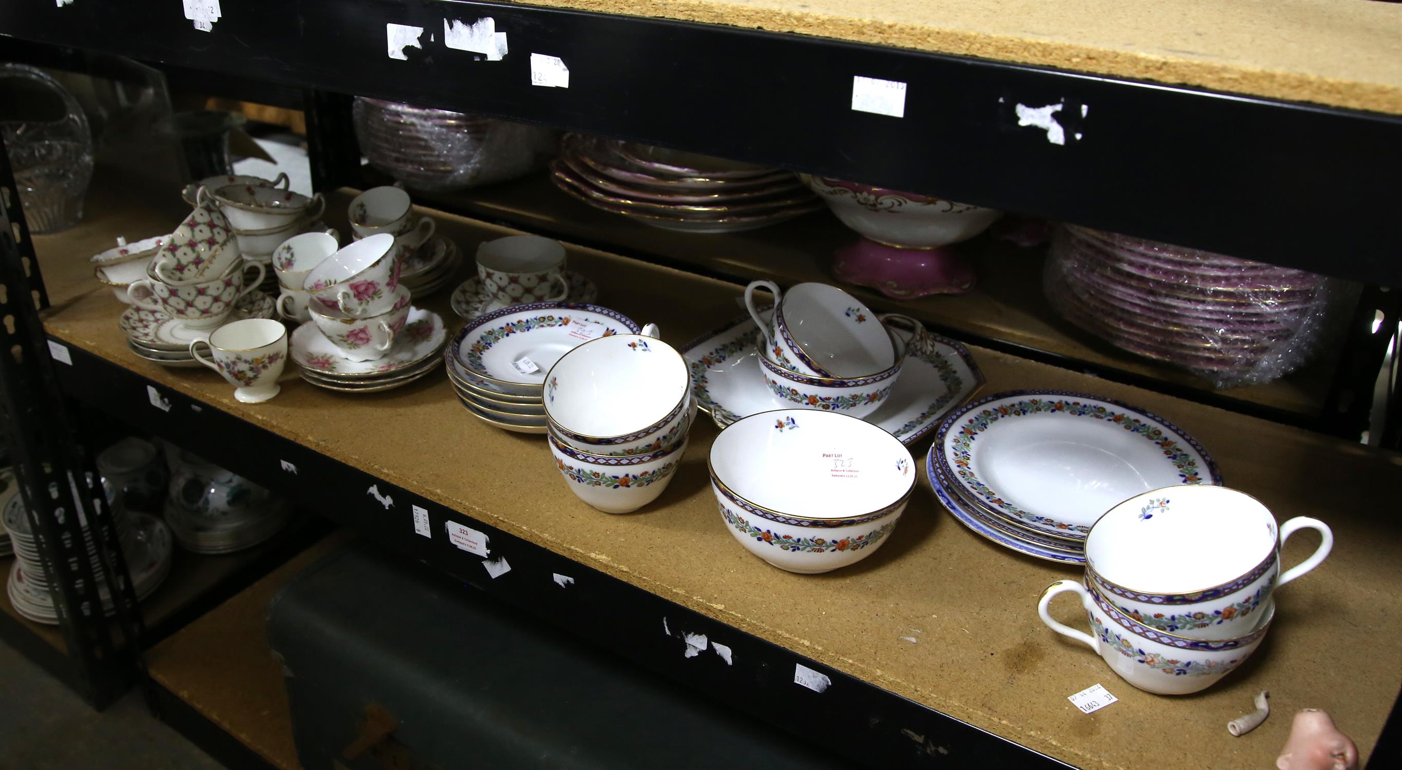 Spode Copelands part tea service, retailed by Townsend Galleries, Newcastle-on-Tyne,