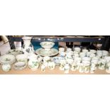 Large collection of Rye Pottery Kent and Sussex Hops design tablewares, in green and blue,