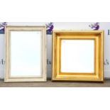 Giltwood square wall mirror, the bevelled plate in a moulded frame, 68 cm square,