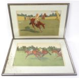 Charles Ancelin (French, 1863-1940), set of four equestrian prints in colours, framed and glazed,