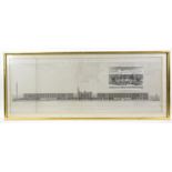 Nineteenth-century English engraving depicting plan of the Port of London, framed and glazed,