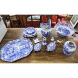 Spode blue and white china to include wash jug and bowl etc.,