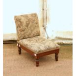 Victorian walnut adjustable gout stool, on turned legs, H49 cm