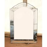 20th century shaped wall mirror, with stepped mirrored frame, 138 x 92 cm