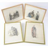J. Agar, set of prints in colours depicting academics, after Thomas Uwins, framed and glazed,