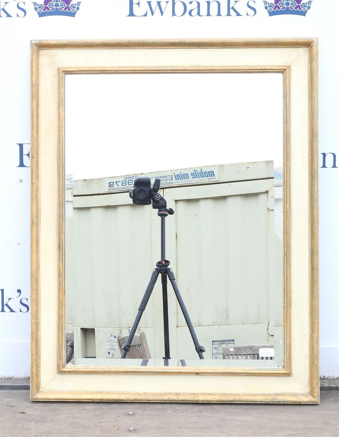 Contemporary cream and gilt framed wall mirror, with bevelled plate, 96 x 76 cm and another wall - Image 2 of 3