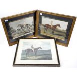 Prints, to include: four nineteenth-century equestrian prints in colours, including one equestrian