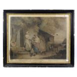 George Keating (British, 1762-1842), pair of mezzotints in colours, 'Rustic Benevolence' and