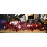 Collection of Cranberry glass