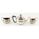 Silver three piece oval tea service Birmingham 1925-1927 Gross weight 17.8oz 555.8gm