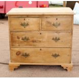 Victorian pine chest of drawers with two small over two long drawers