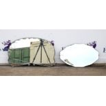 Seven 1930s frameless wall mirrors, largest 48 x 74 cm (7)