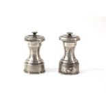 Pair of silver pepper grinders by Hukin and Heath Birmingham 1918