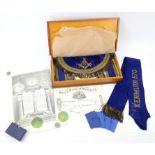 Case of Masonic items,