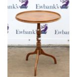 Mahogany tripod table circular top on turned stem H68 x D54