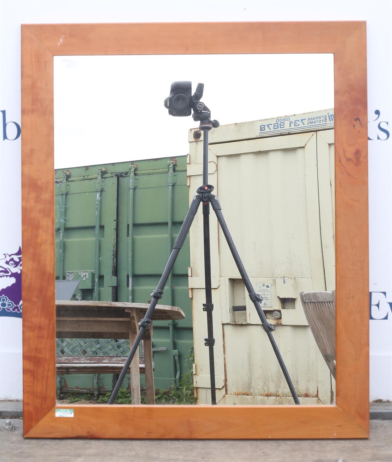 Contemporary cream and gilt framed wall mirror, with bevelled plate, 96 x 76 cm and another wall - Image 3 of 3