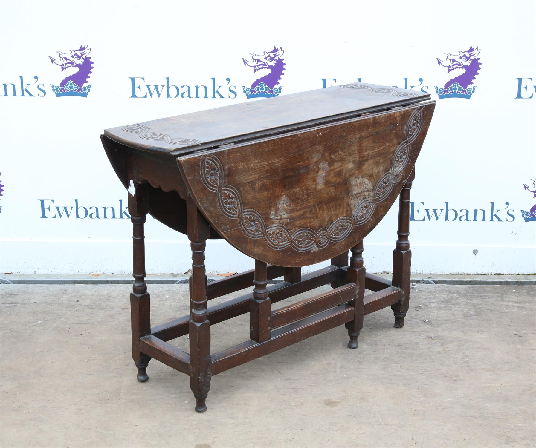 Mahogany side table, with rectangular top on turned tapering legs with brass castors, - Image 3 of 4