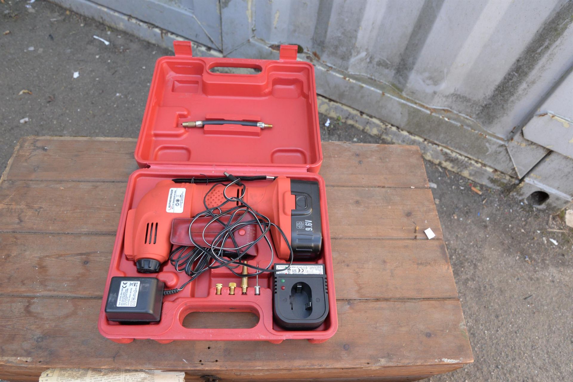 Rothenberger battery operated tyre compressor.