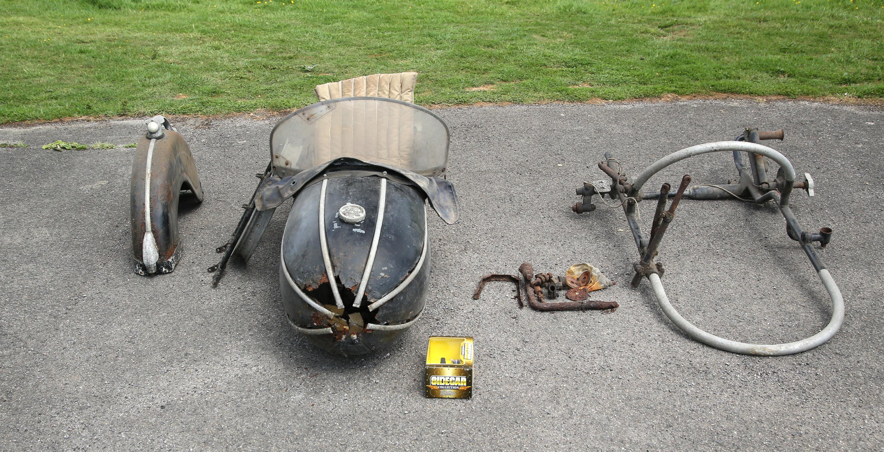 Steib S501 Sidecar, body, frame, Arch, parts and accessories. Including nose badge,