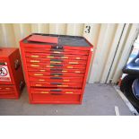 Tengtools - red metal tool bottom box unit with 10 draws (all with tools included).